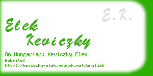 elek keviczky business card